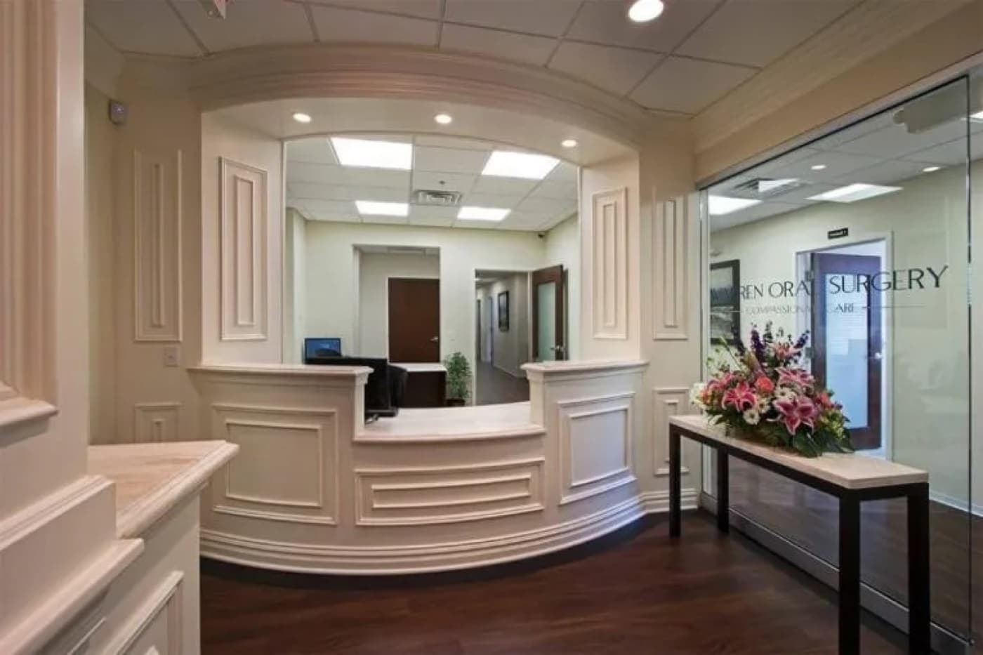 Warren Oral Surgery reception desk and entry